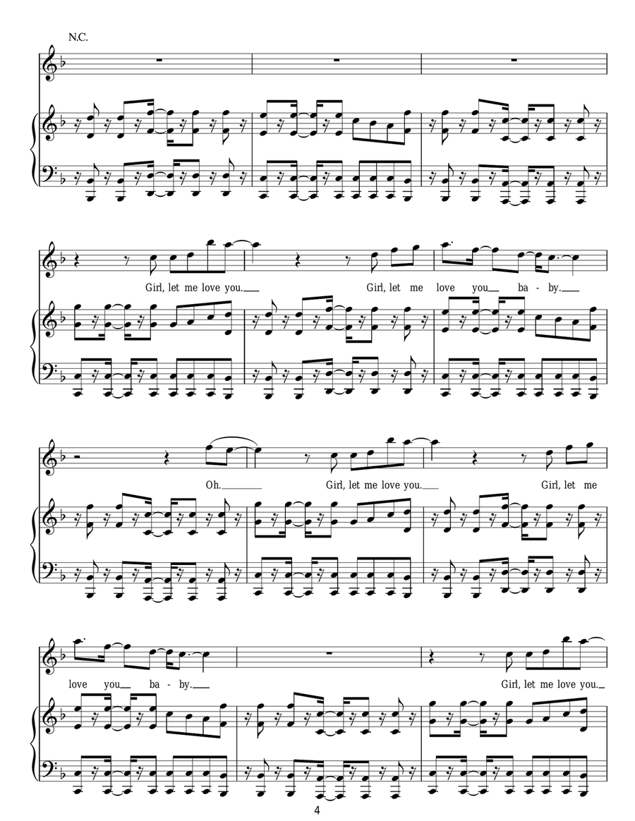Let Me Love You (Until You Learn To Love Yourself) Guitar scores gallery preview page 4