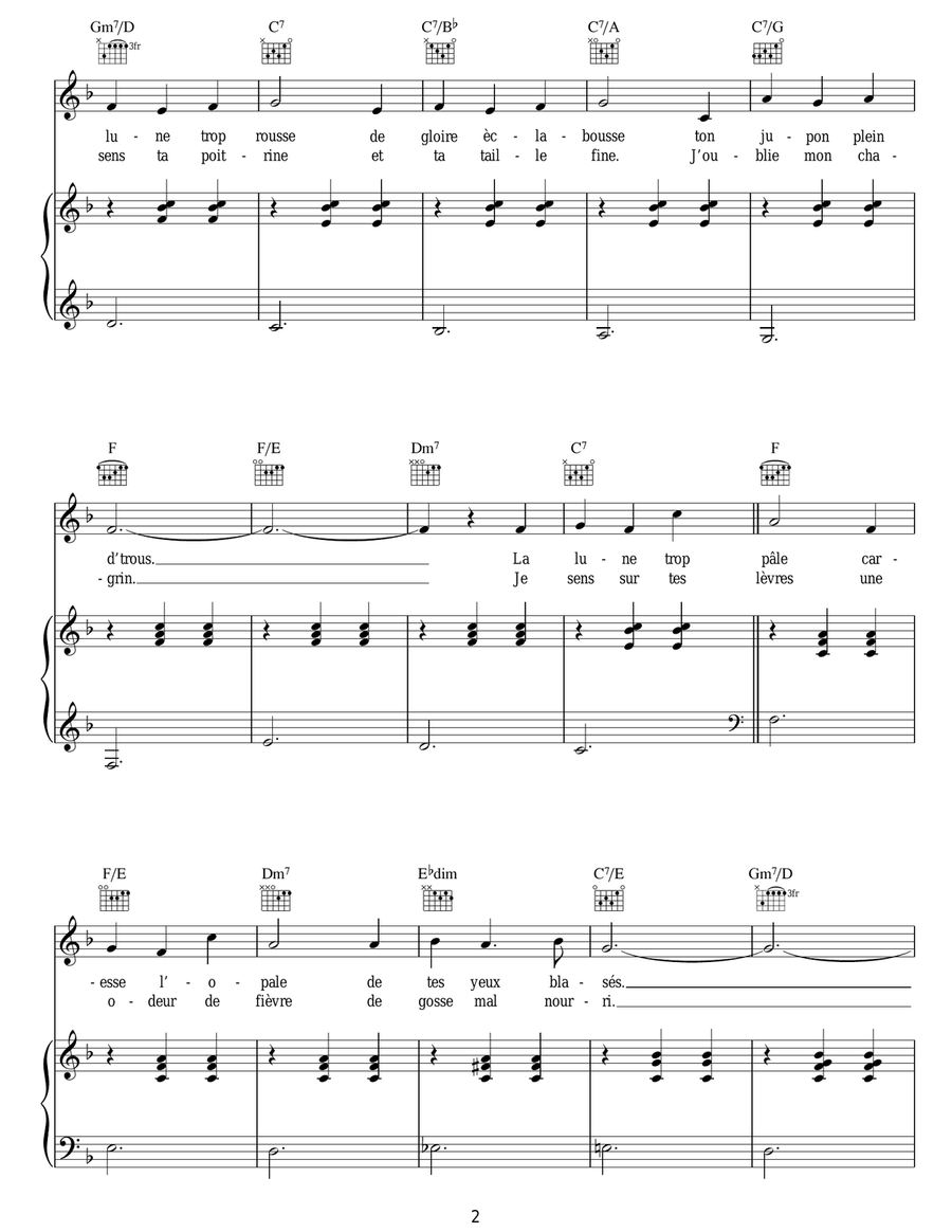 Complainte De La Butte (from Moulin Rouge) Acoustic Guitar scores gallery preview page 2