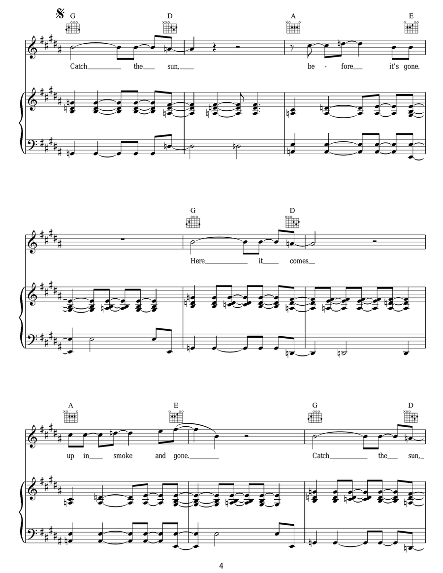 Catch The Sun Catch The Sun Guitar scores gallery preview page 4