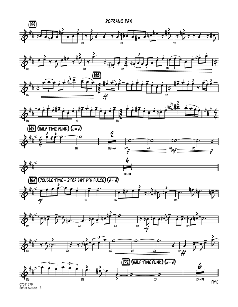 Senor Mouse - Soprano Sax Jazz Ensemble scores gallery preview page 3
