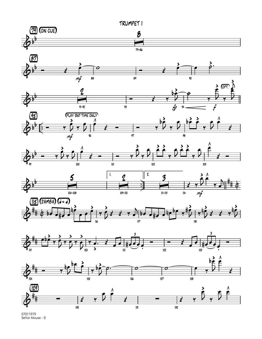 Senor Mouse - Trumpet 1 Senor Mouse - Trumpet 1 Jazz Ensemble scores gallery preview page 2