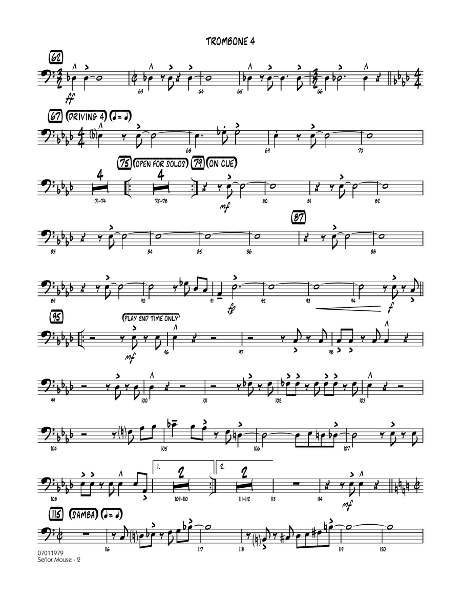 Senor Mouse - Trombone 4 Senor Mouse - Trombone 4 Jazz Ensemble scores gallery preview page 2