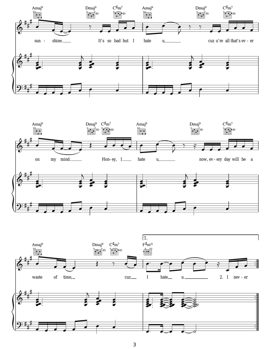 I Hate U I Hate U Acoustic Guitar scores gallery preview page 3