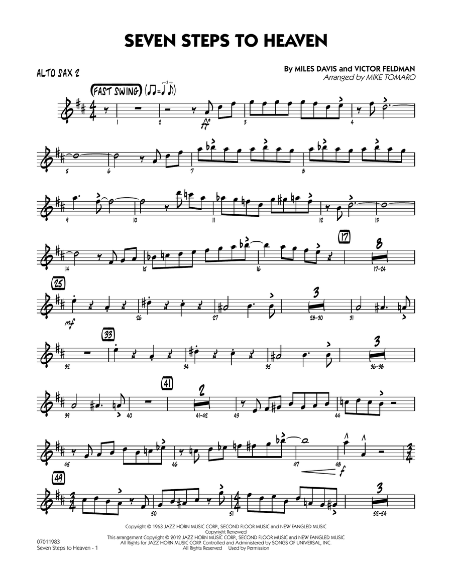 Seven Steps To Heaven - Alto Sax 2 Jazz Ensemble scores gallery preview page 1