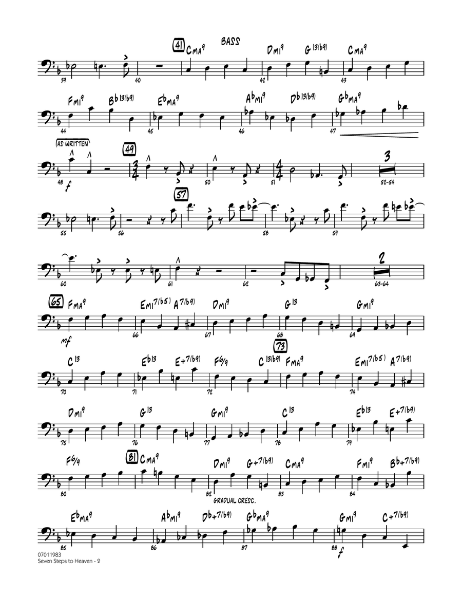 Seven Steps To Heaven - Bass Jazz Ensemble scores gallery preview page 2
