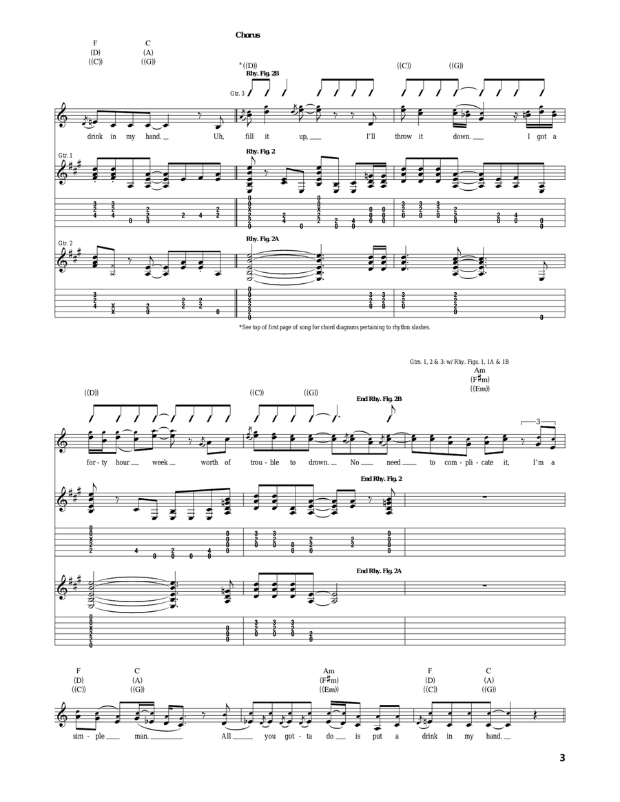 Drink In My Hand Drink In My Hand Acoustic Guitar scores gallery preview page 3