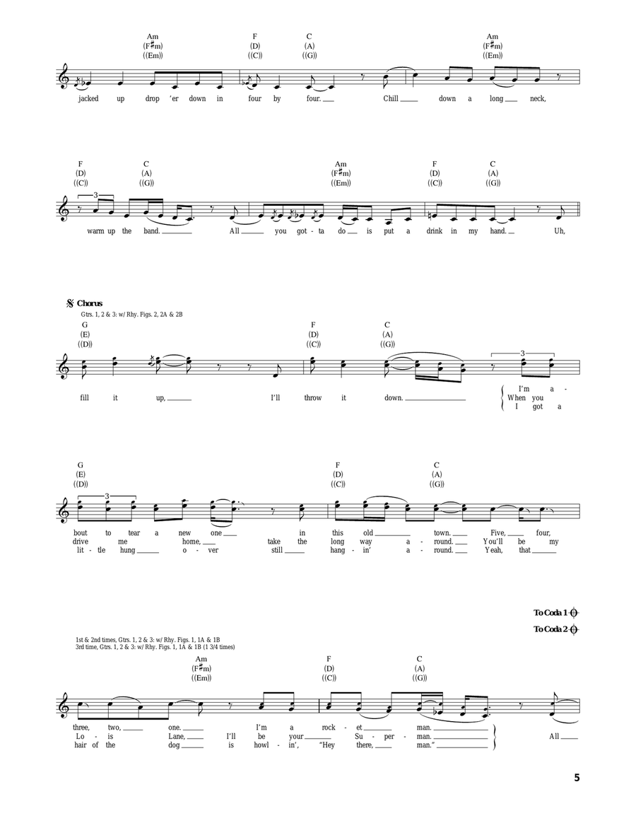 Drink In My Hand Drink In My Hand Acoustic Guitar scores gallery preview page 5
