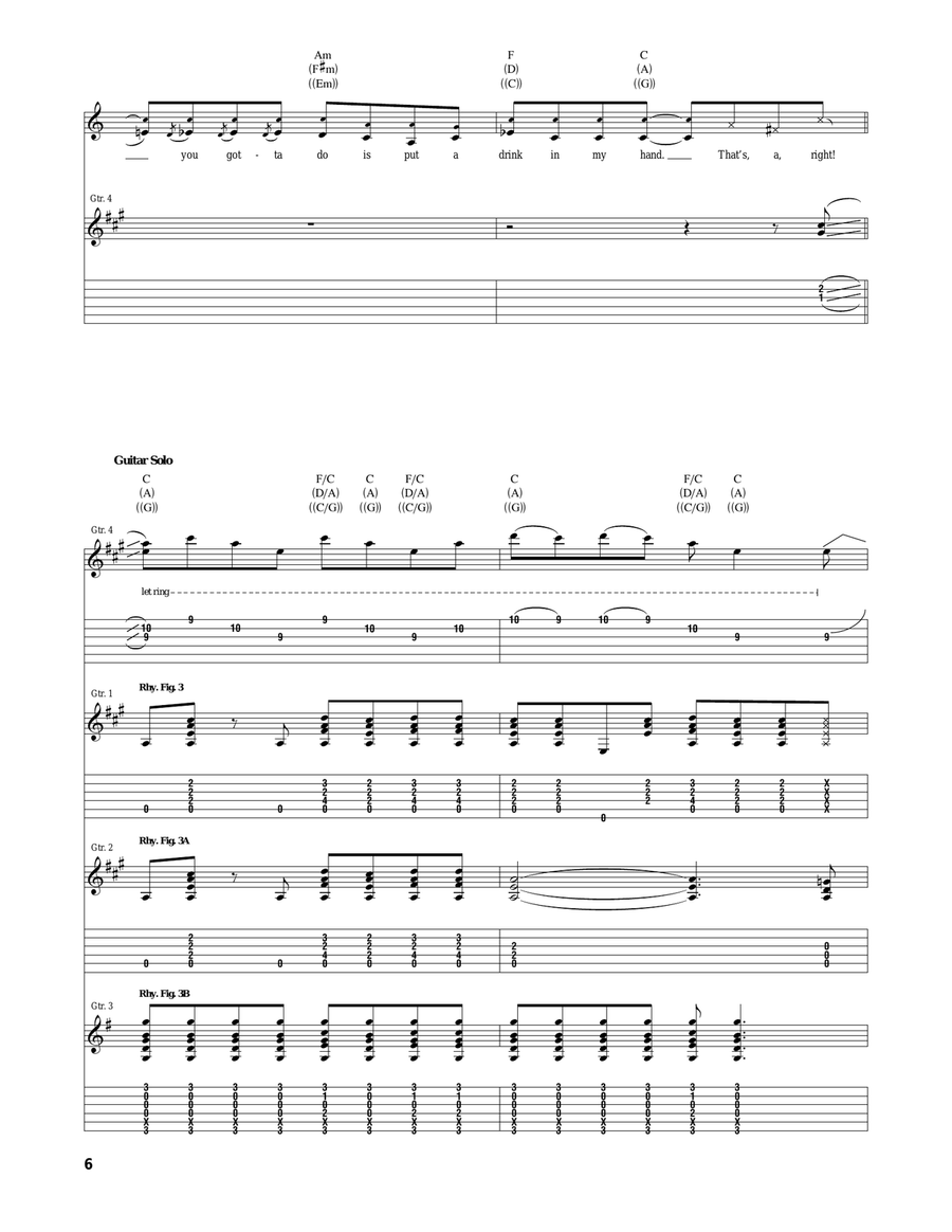 Drink In My Hand Drink In My Hand Acoustic Guitar scores gallery preview page 6