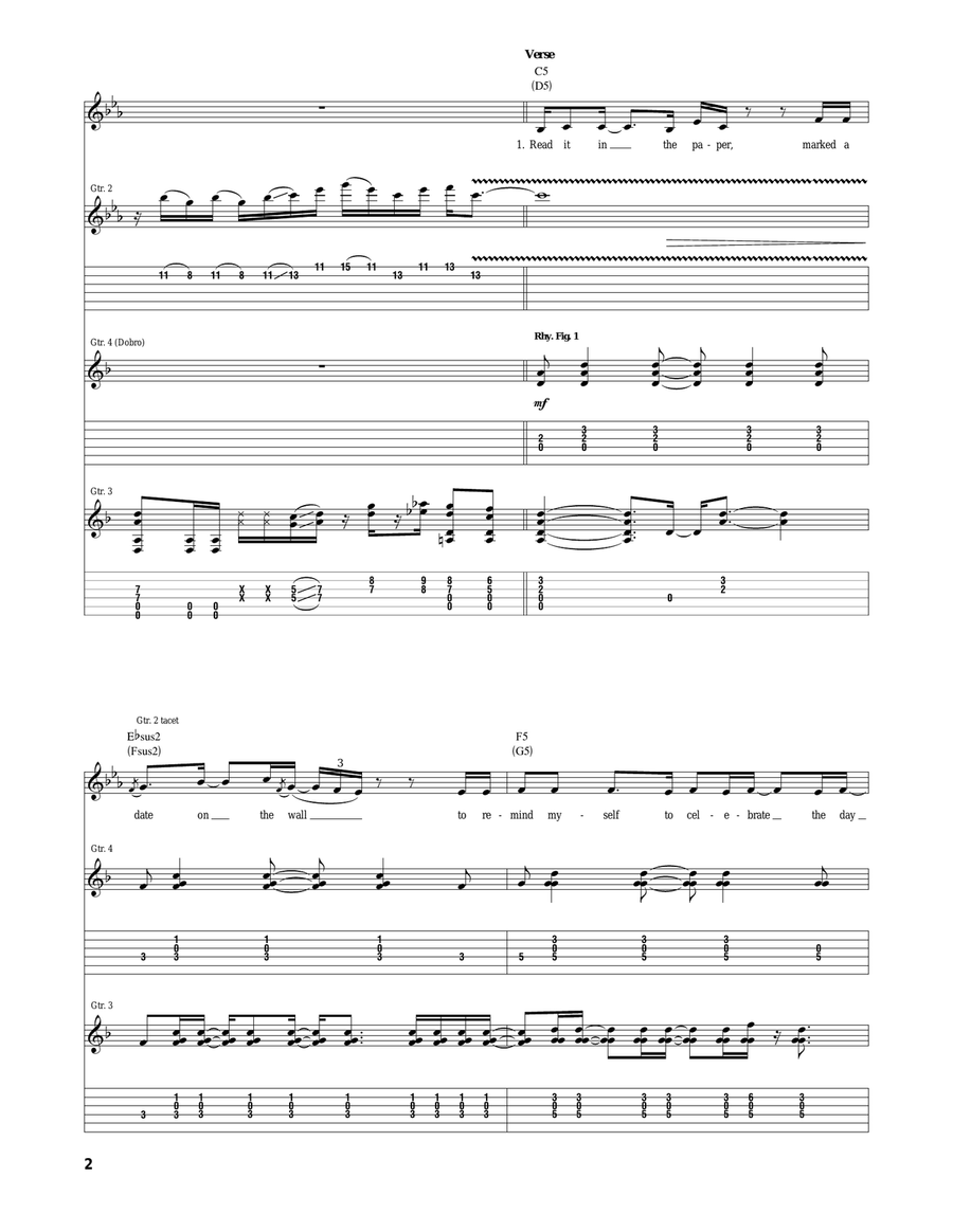 I'm Gettin' Stoned I'm Gettin' Stoned Acoustic Guitar scores gallery preview page 2