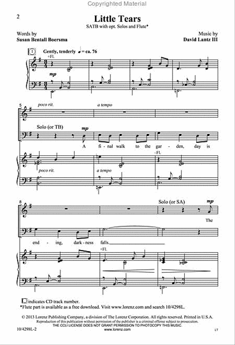 Little Tears 4-Part scores gallery preview page 2