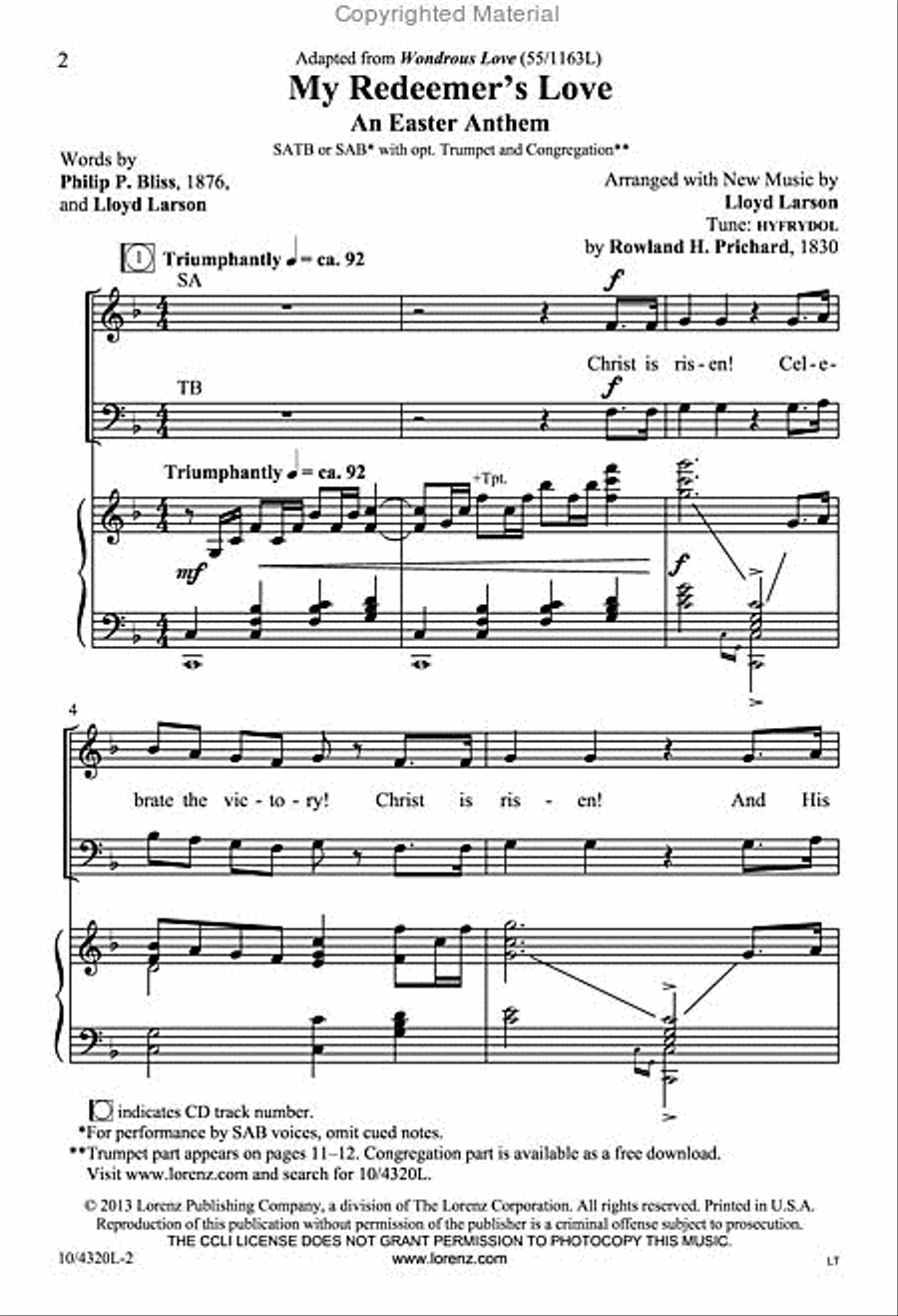 My Redeemer's Love My Redeemer's Love 4-Part scores gallery preview page 2