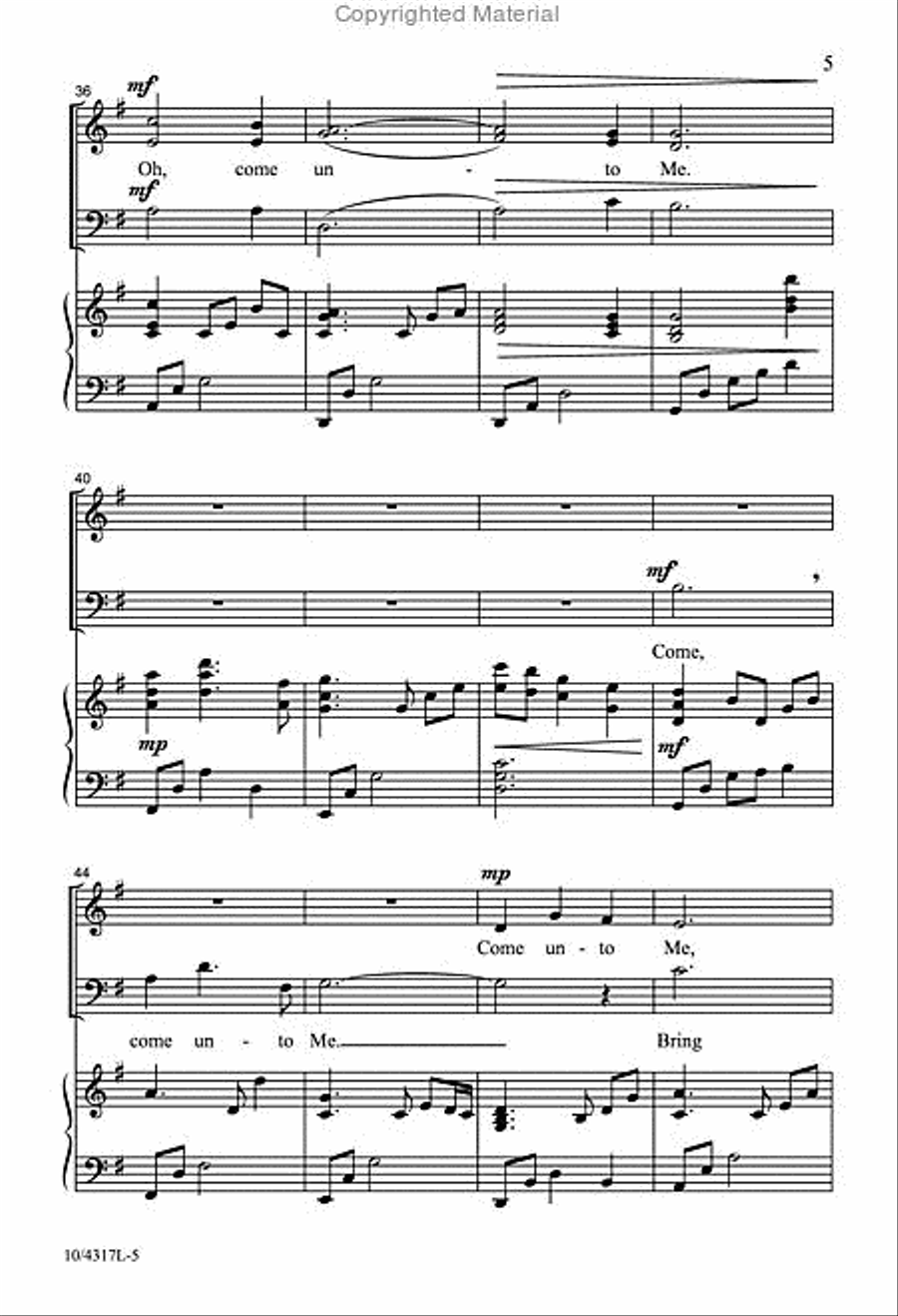 Come, Come Unto Me Come, Come Unto Me 3-Part scores gallery preview page 4