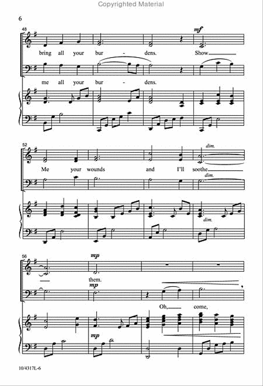 Come, Come Unto Me Come, Come Unto Me 3-Part scores gallery preview page 5