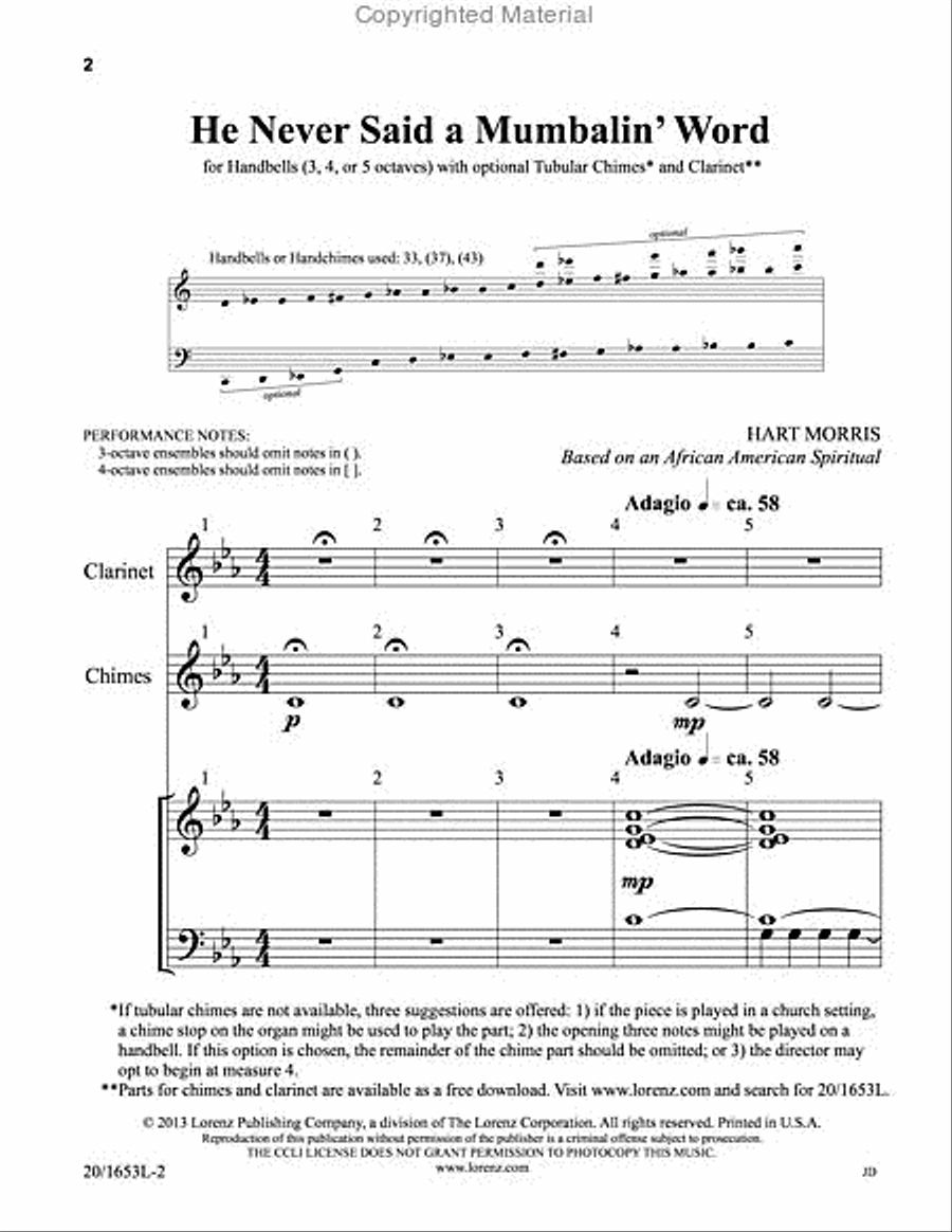 He Never Said a Mumbalin' Word 5-Octaves scores gallery preview page 2
