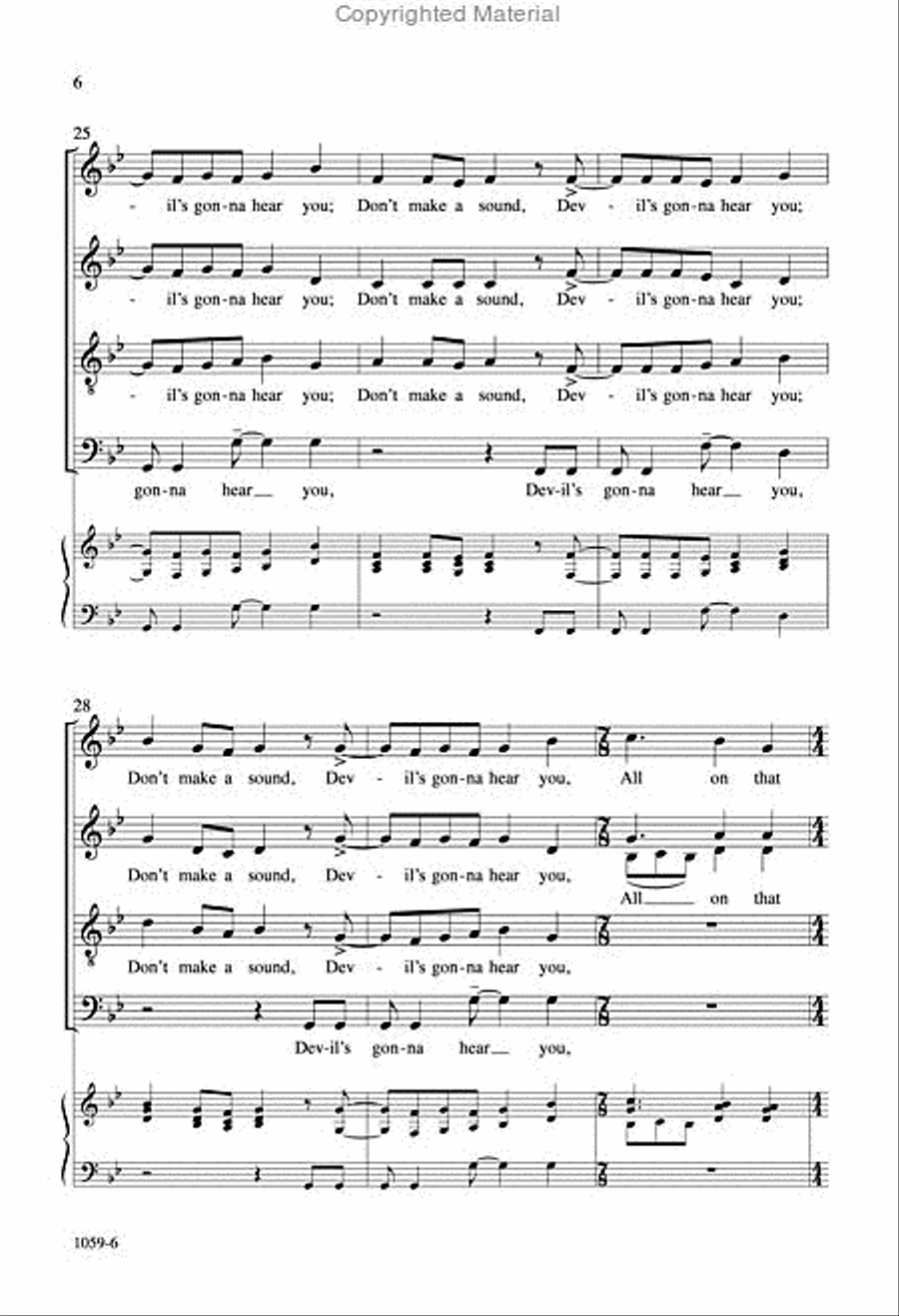Sinner Man - SATB divisi Octavo Divisi scores gallery preview page 6