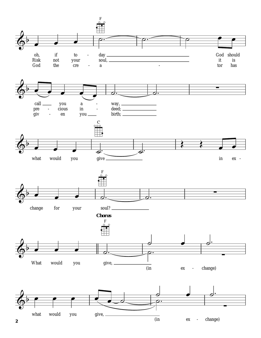 What Would You Give In Exchange For Your Soul Ukulele scores gallery preview page 2