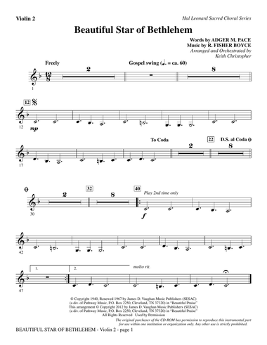 Beautiful Star Of Bethlehem - Violin 2