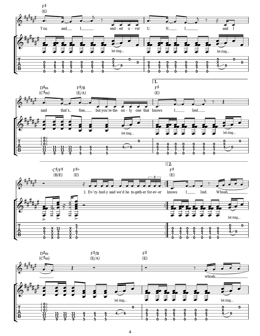 U.N.I. U.N.I. Acoustic Guitar scores gallery preview page 4