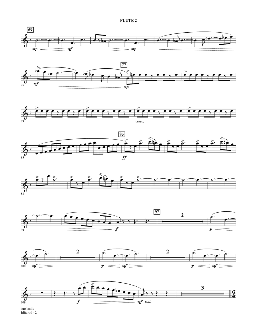 Iditarod - Flute 2 Iditarod - Flute 2 Concert Band scores gallery preview page 2