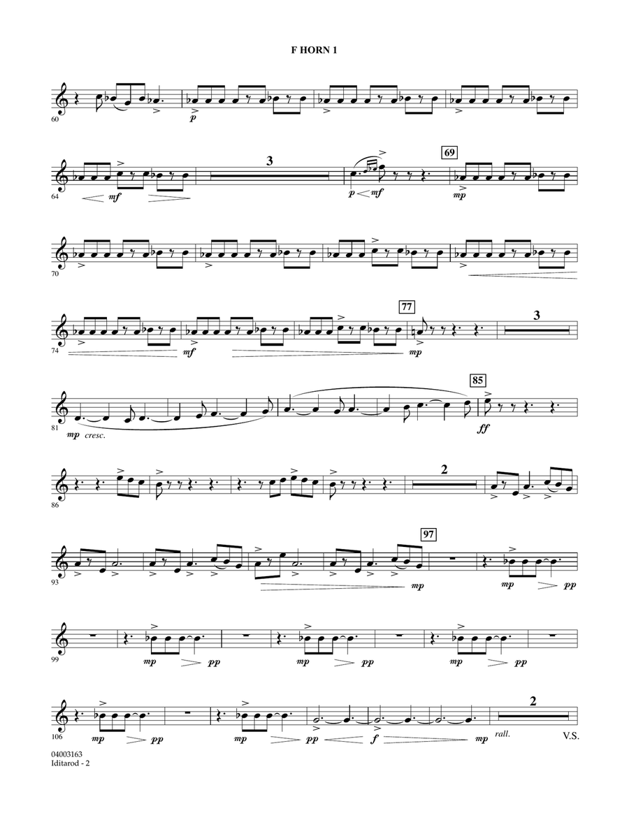 Iditarod - F Horn 1 Iditarod - F Horn 1 Concert Band scores gallery preview page 2