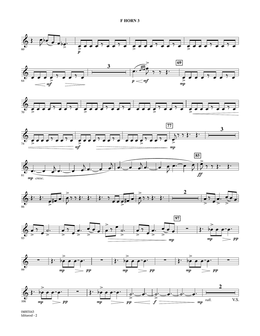Iditarod - F Horn 3 Iditarod - F Horn 3 Concert Band scores gallery preview page 2