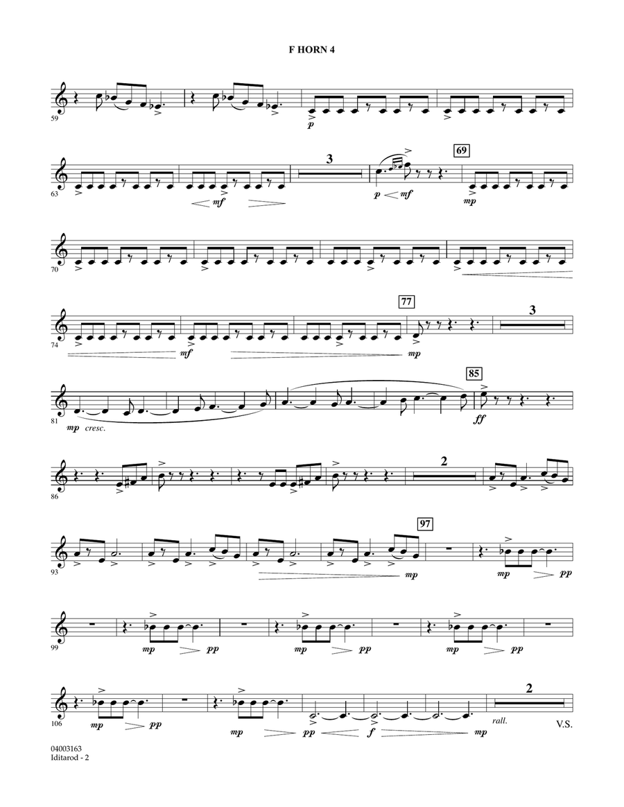 Iditarod - F Horn 4 Iditarod - F Horn 4 Concert Band scores gallery preview page 2