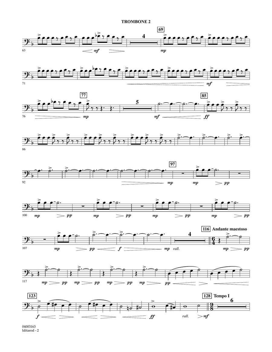 Iditarod - Trombone 2 Iditarod - Trombone 2 Concert Band scores gallery preview page 2