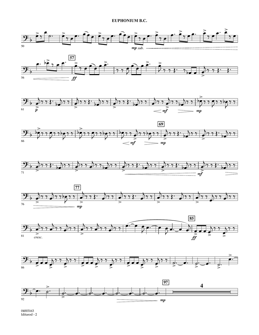 Iditarod - Euphonium BC Iditarod - Euphonium BC Concert Band scores gallery preview page 2