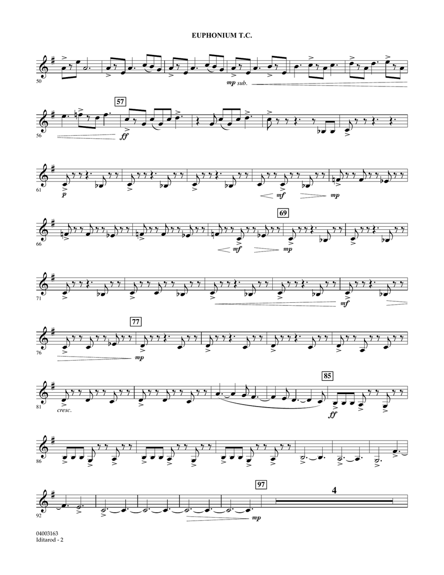 Iditarod - Euphonium TC Iditarod - Euphonium TC Concert Band scores gallery preview page 2