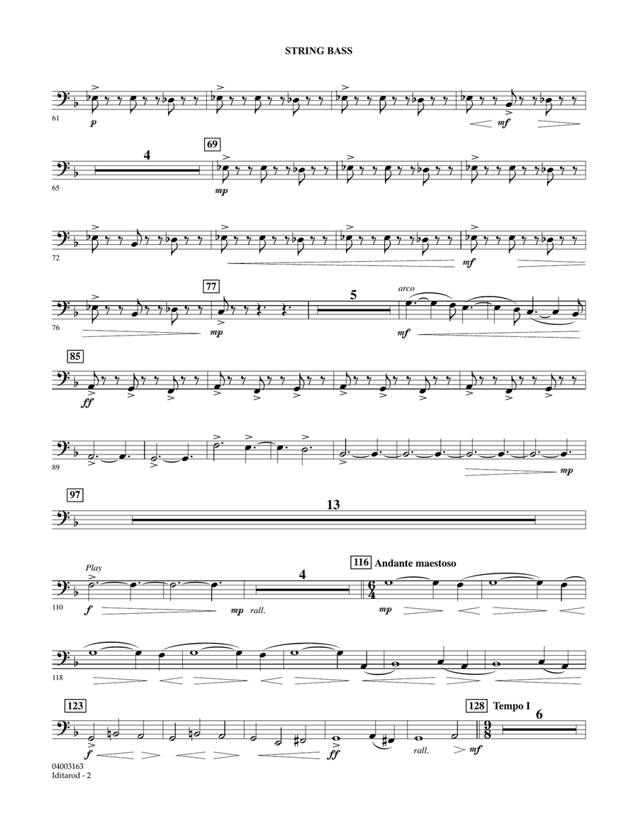 Iditarod - String Bass Iditarod - String Bass Concert Band scores gallery preview page 2