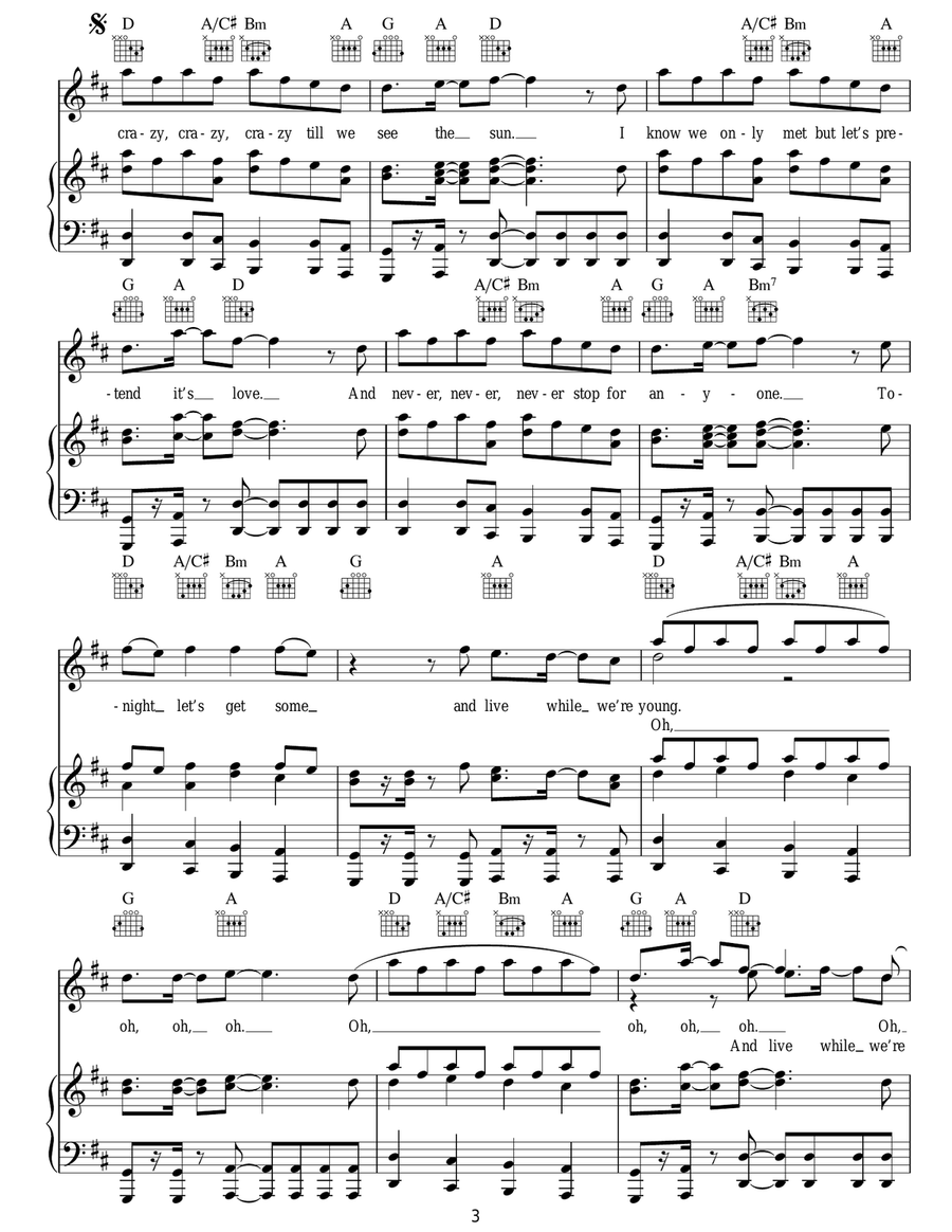Live While We're Young Live While We're Young Acoustic Guitar scores gallery preview page 3
