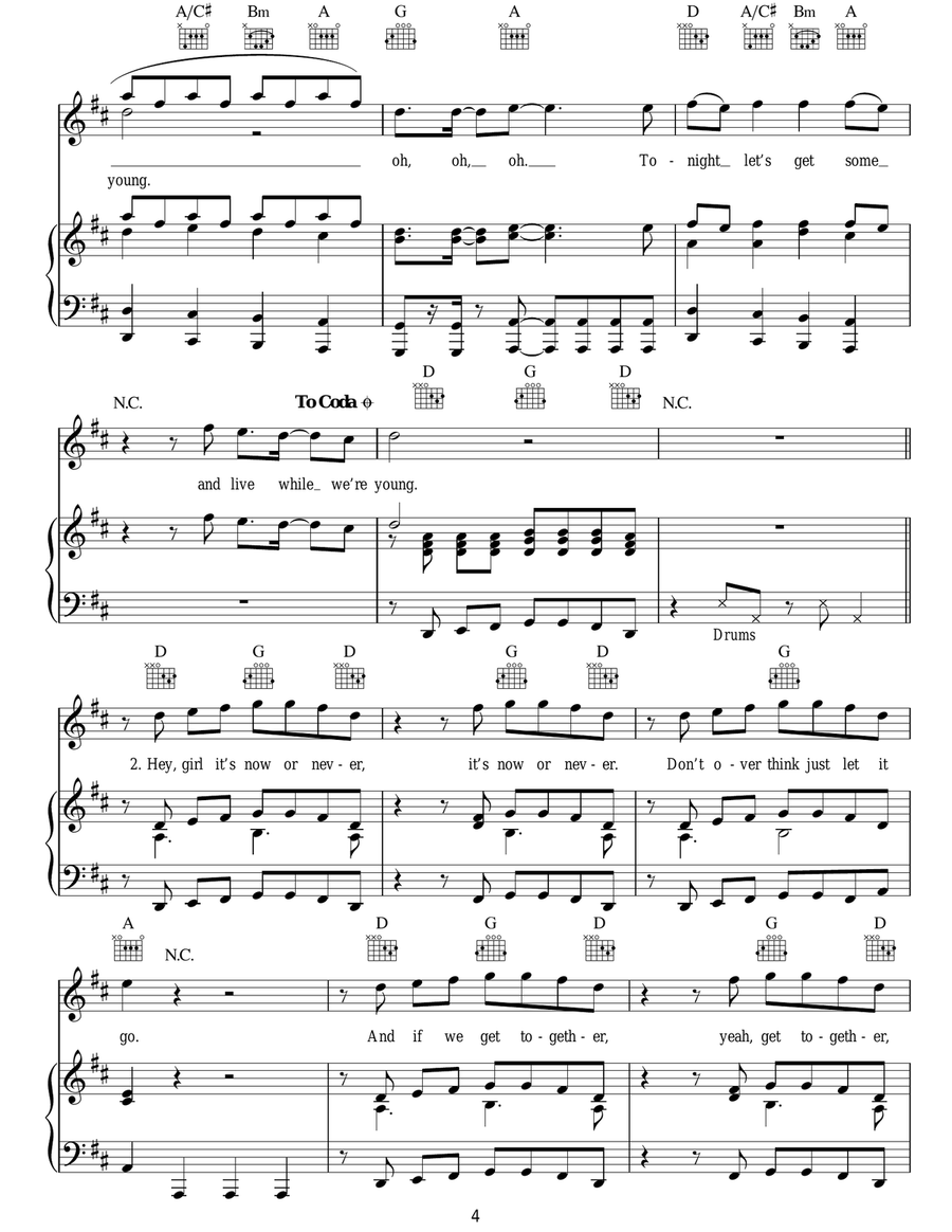 Live While We're Young Live While We're Young Acoustic Guitar scores gallery preview page 4