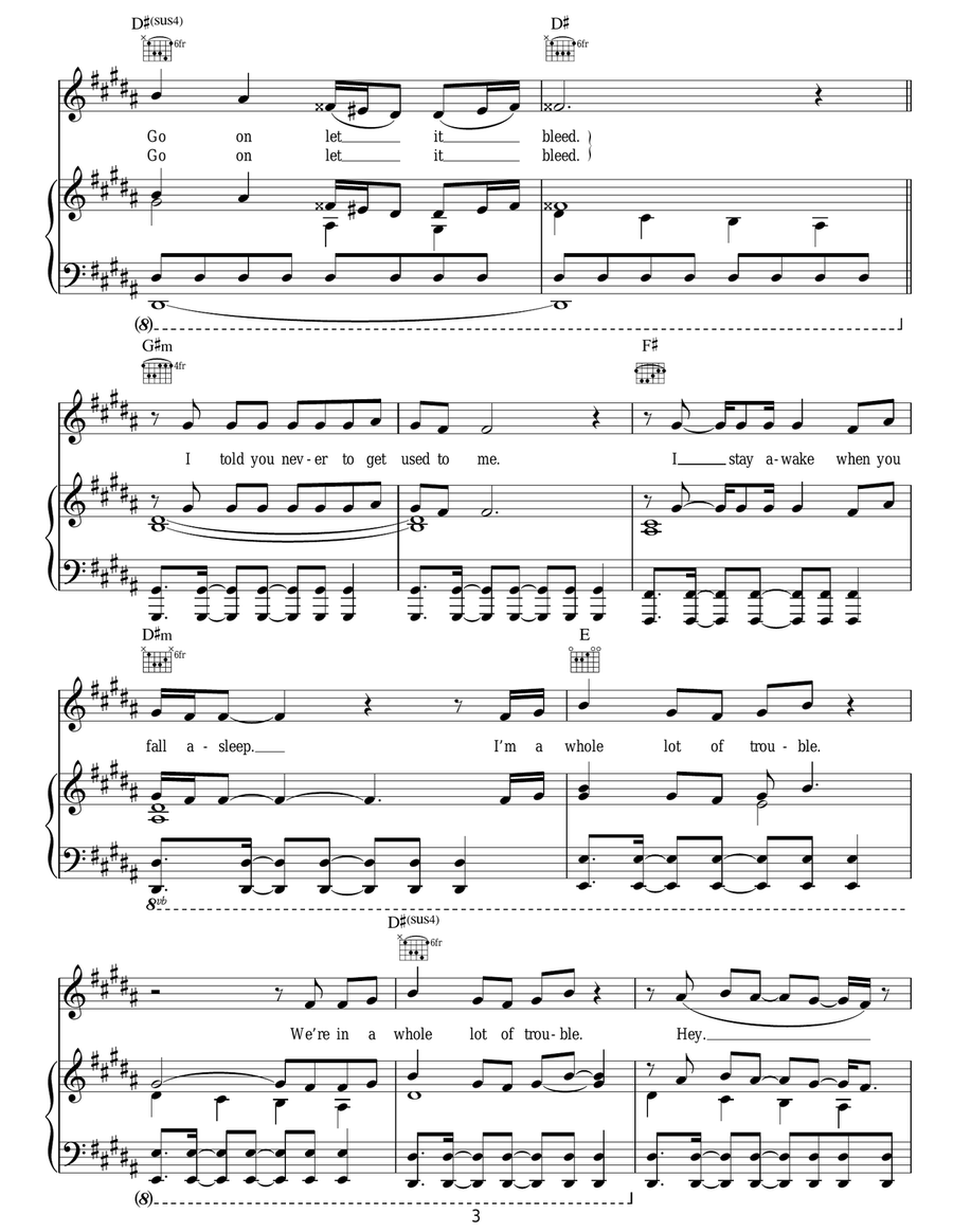 Trouble Trouble Acoustic Guitar scores gallery preview page 3