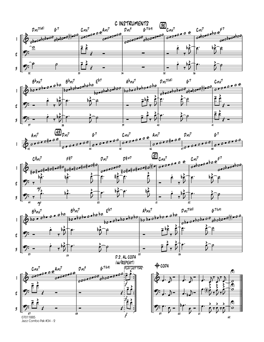 Jazz Combo Pak #34 (Modern Jazz Quartet) - C Instruments Jazz Ensemble scores gallery preview page 2