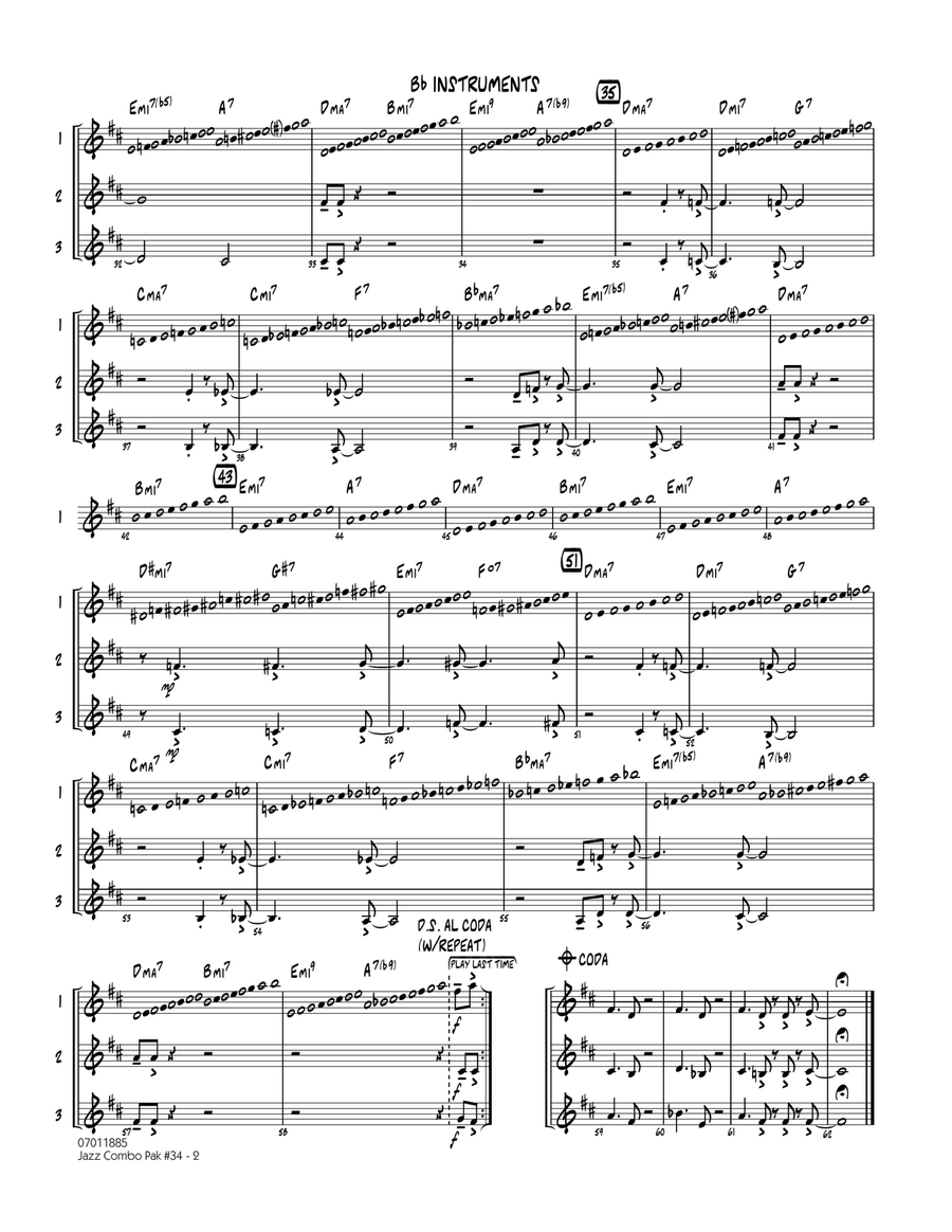 Jazz Combo Pak #34 (Modern Jazz Quartet) - Bb Instruments Jazz Ensemble scores gallery preview page 2