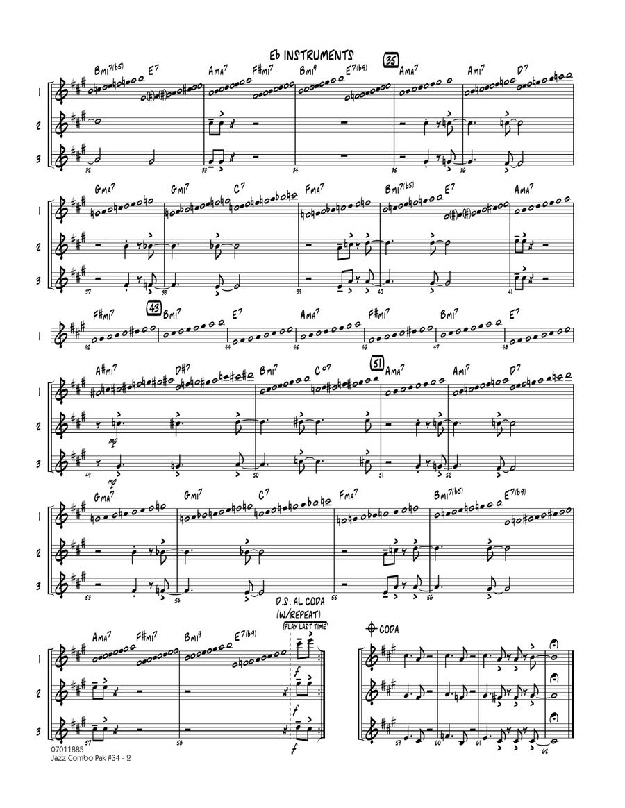 Jazz Combo Pak #34 (Modern Jazz Quartet) - Eb Instruments Jazz Ensemble scores gallery preview page 2
