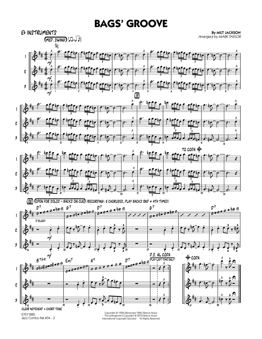 Jazz Combo Pak #34 (Modern Jazz Quartet) - Eb Instruments Jazz Ensemble scores gallery preview page 3
