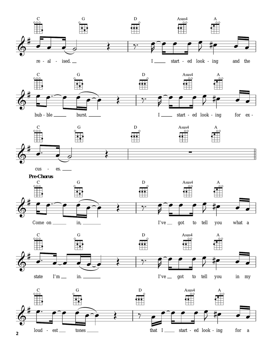 A Warning Sign A Warning Sign Ukulele scores gallery preview page 2