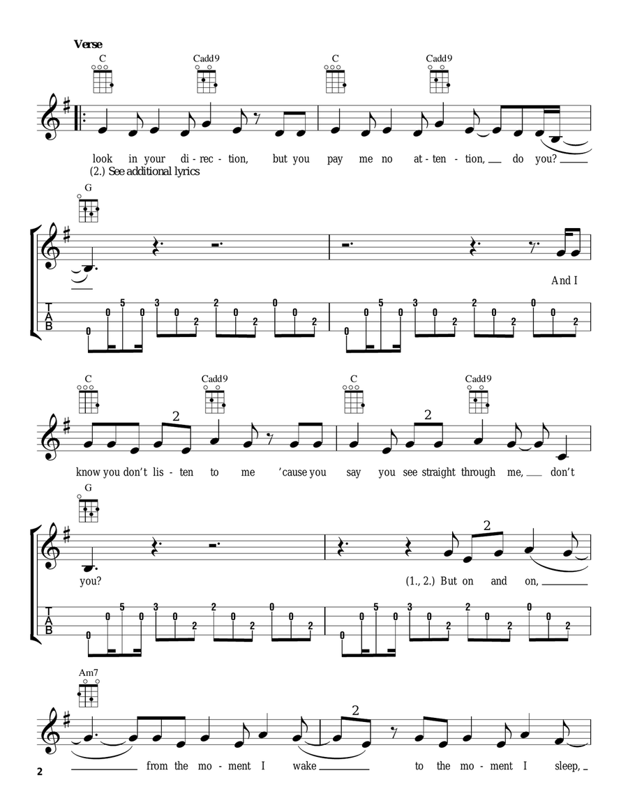 Shiver Shiver Ukulele scores gallery preview page 2