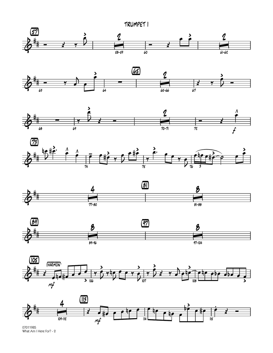 What Am I Here For? - Trumpet 1 Jazz Ensemble scores gallery preview page 2