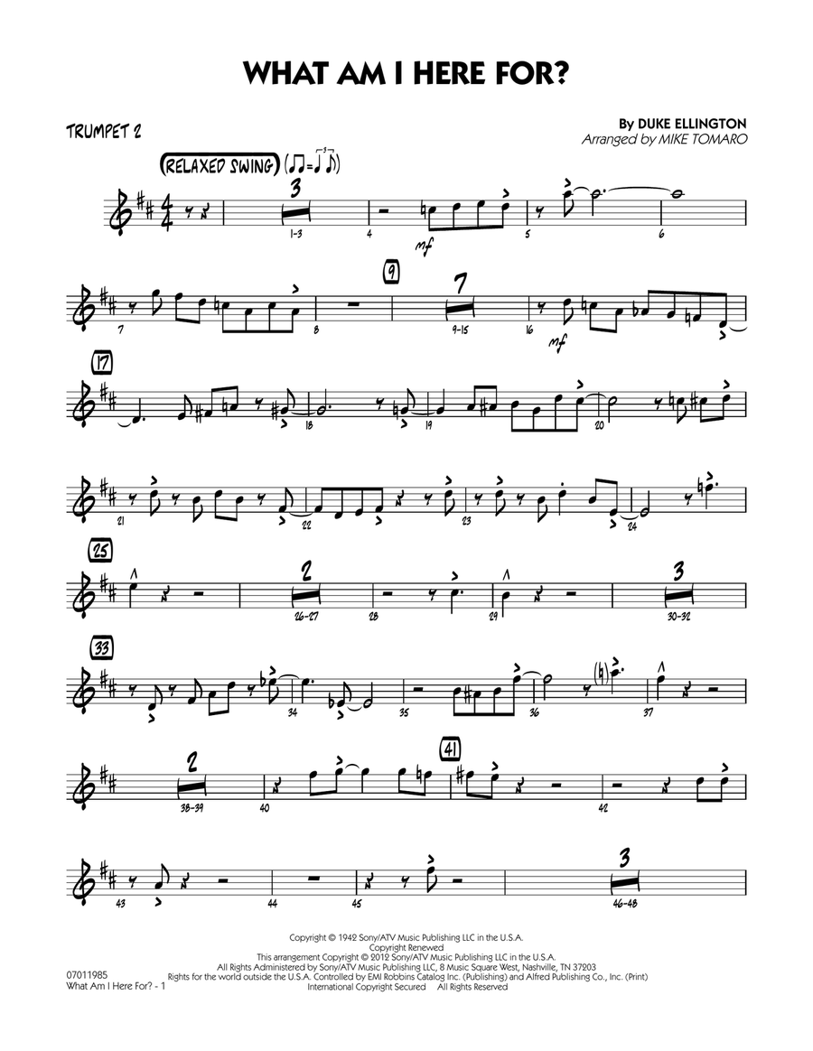 What Am I Here For? - Trumpet 2 Jazz Ensemble scores gallery preview page 1