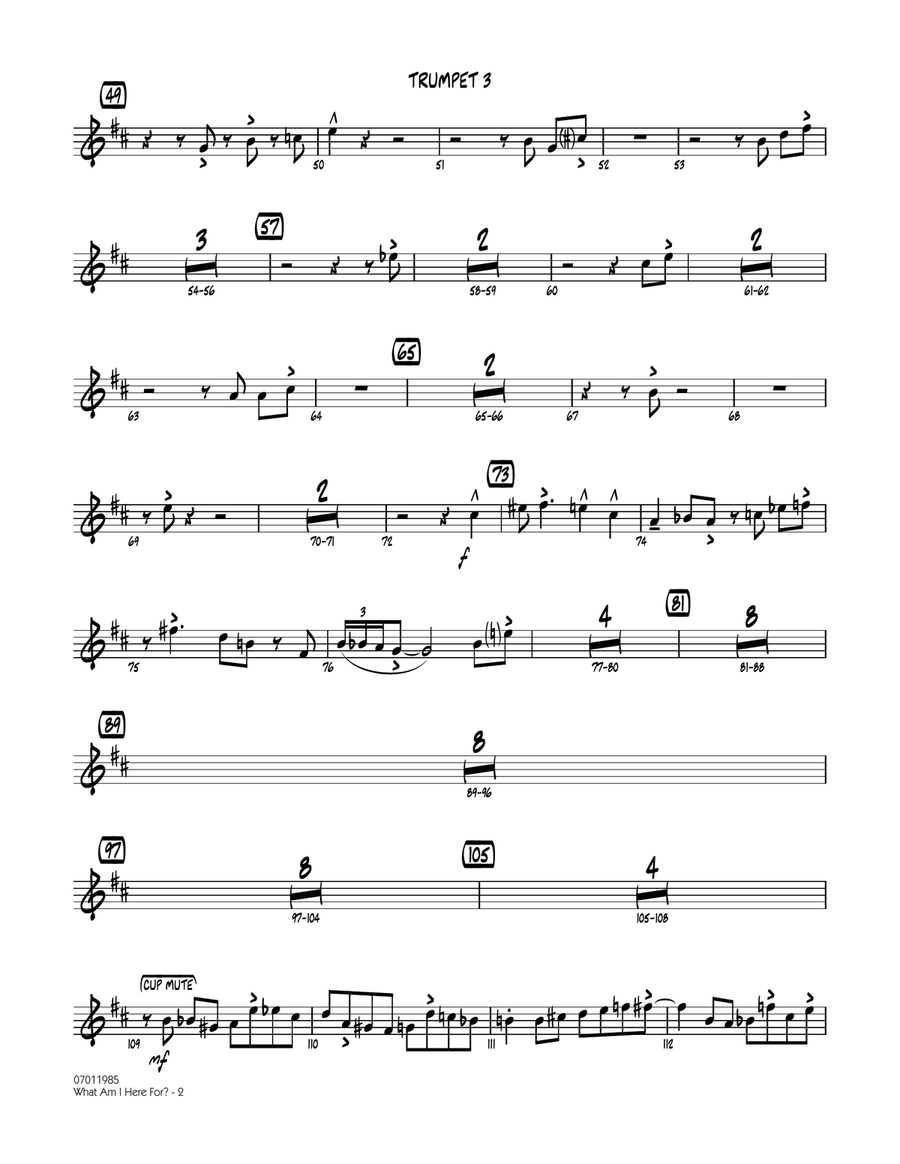 What Am I Here For? - Trumpet 3 Jazz Ensemble scores gallery preview page 2