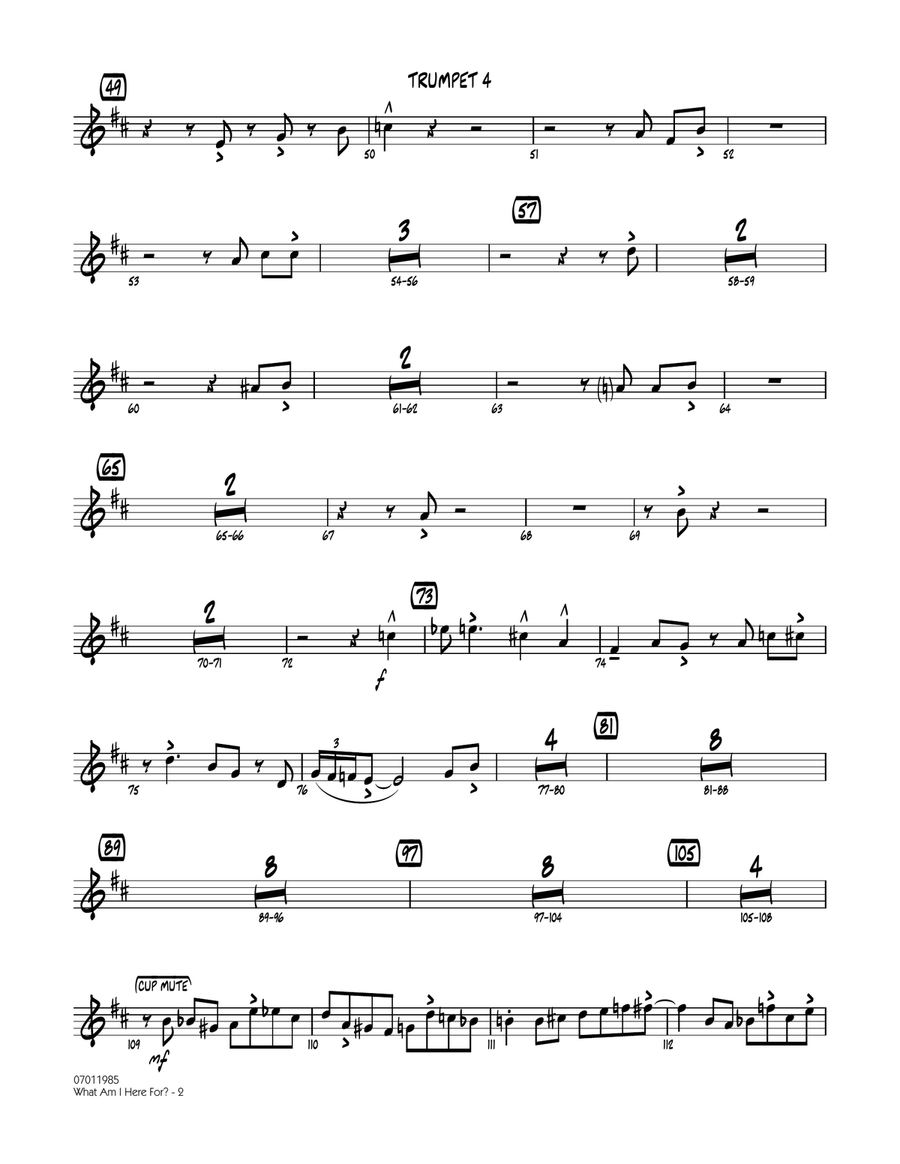 What Am I Here For? - Trumpet 4 Jazz Ensemble scores gallery preview page 2