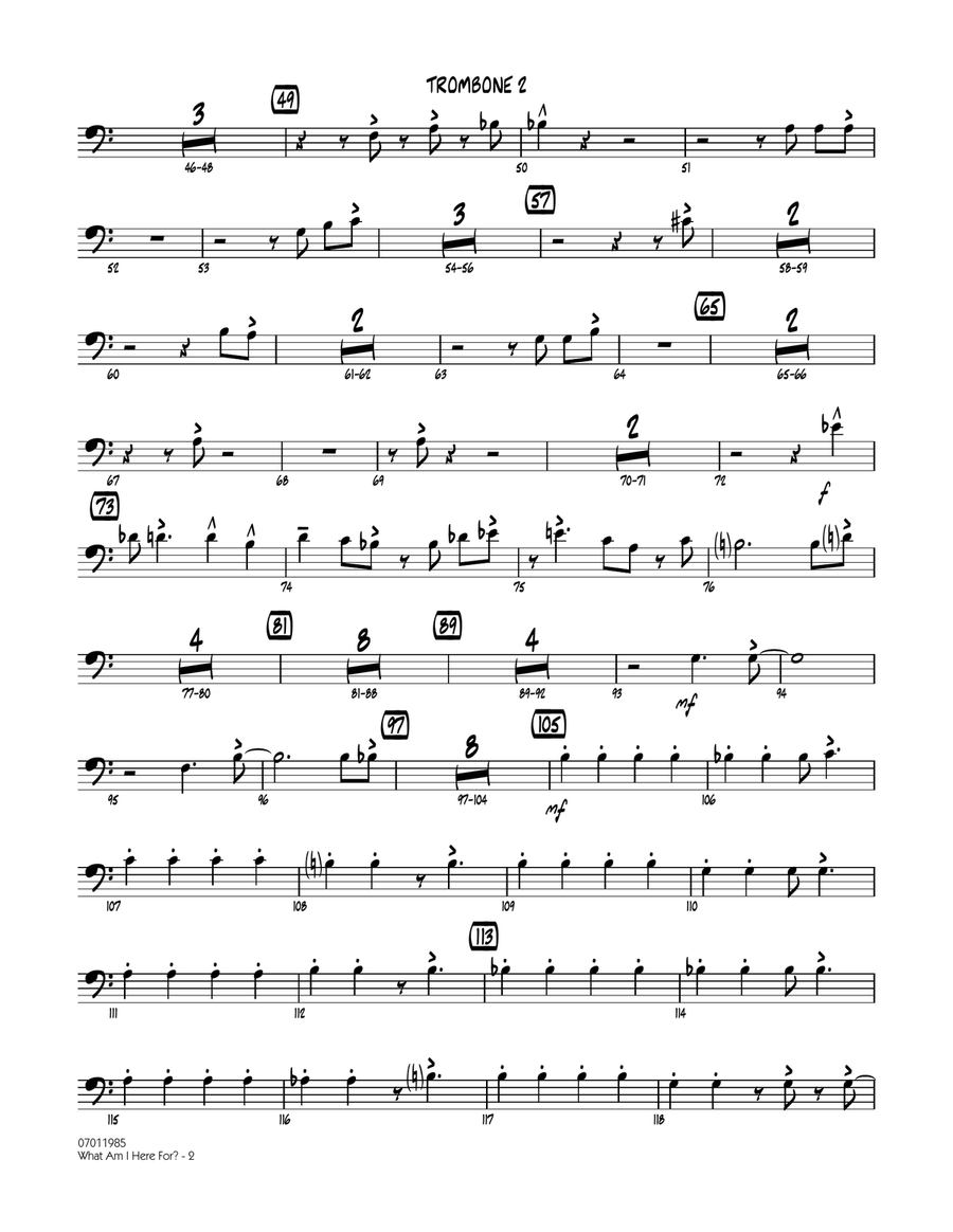 What Am I Here For? - Trombone 2 Jazz Ensemble scores gallery preview page 2