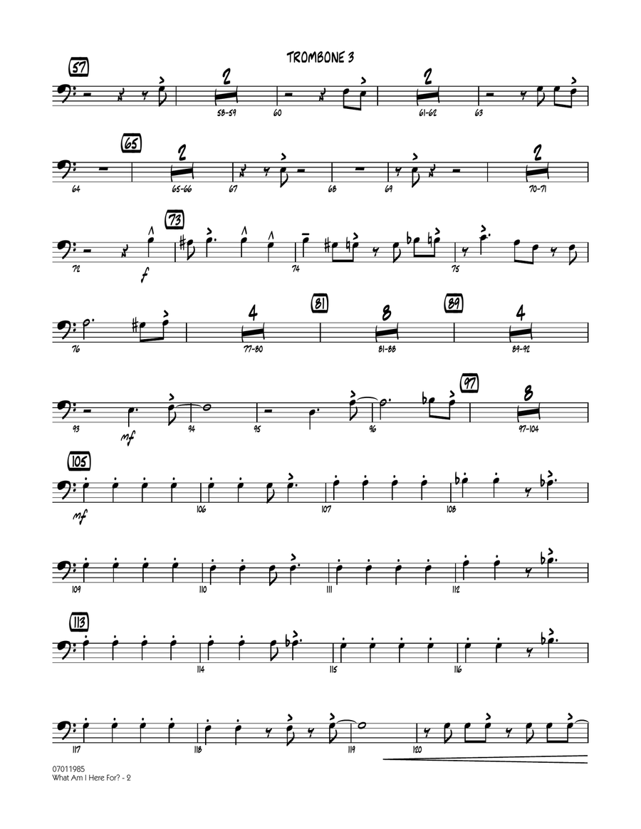 What Am I Here For? - Trombone 3 Jazz Ensemble scores gallery preview page 2