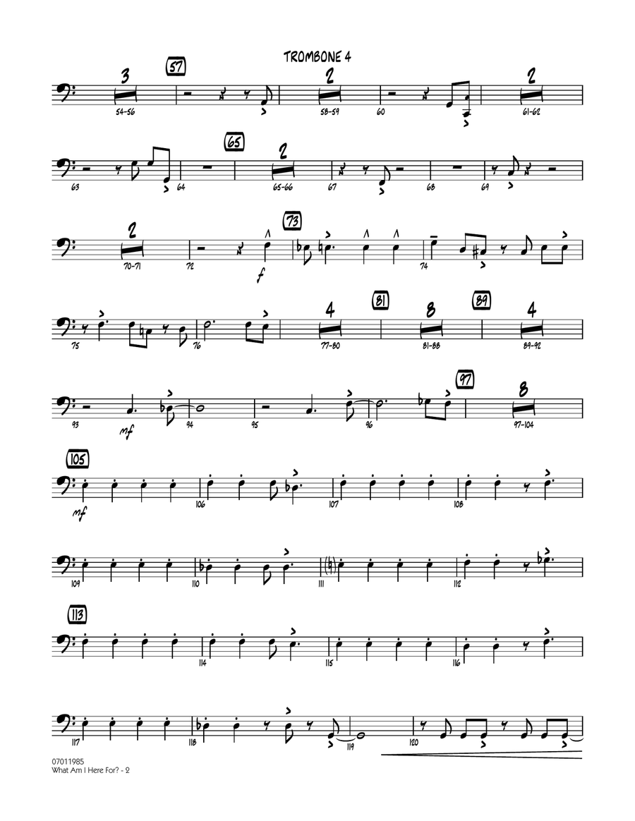 What Am I Here For? - Trombone 4 Jazz Ensemble scores gallery preview page 2