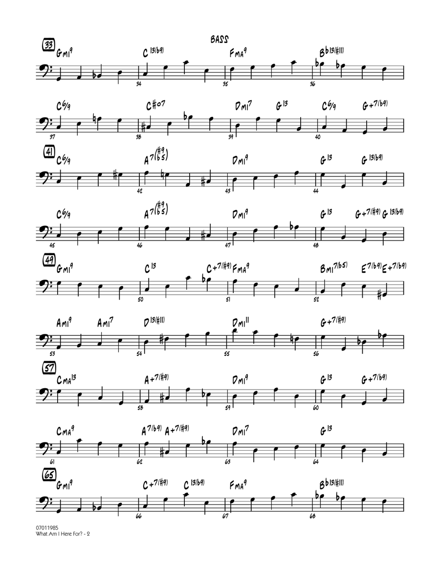 What Am I Here For? - Bass Jazz Ensemble scores gallery preview page 2
