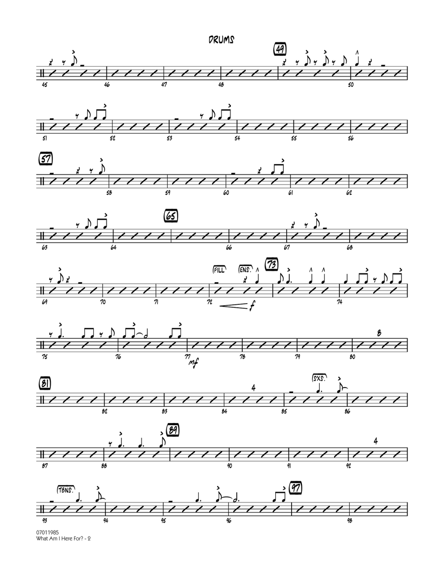 What Am I Here For? - Drums Jazz Ensemble scores gallery preview page 2