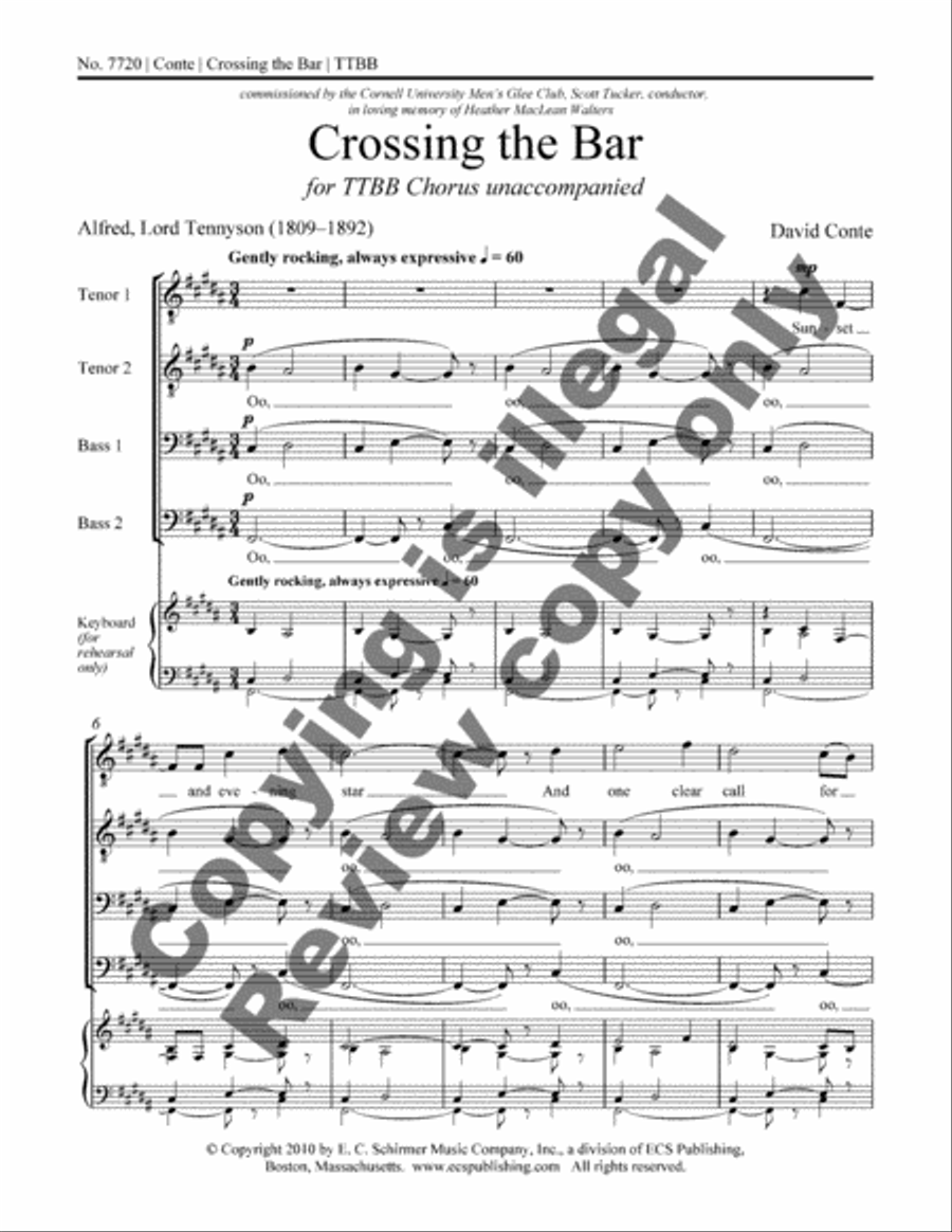 Crossing the Bar Crossing the Bar TTBB scores gallery preview page 7