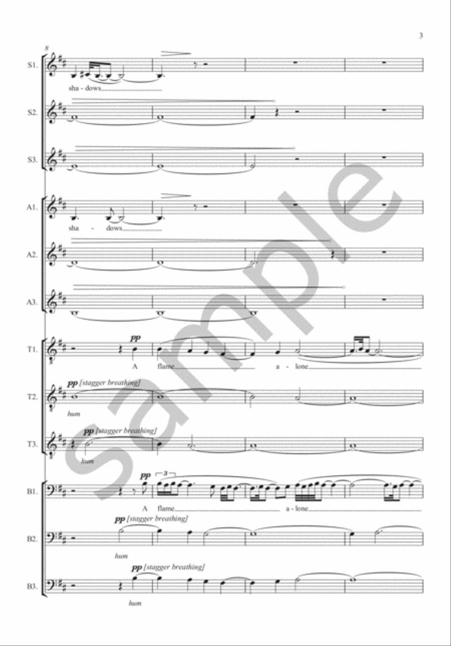 Flame for SATB Choir (Version for 12 Voices) Divisi scores gallery preview page 4